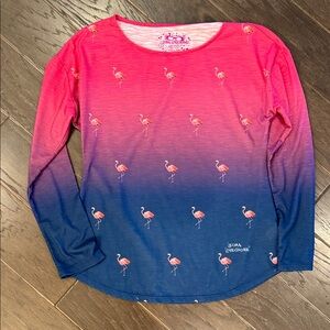 Leoma Lovegrove Pink and Blue Flamingo Long Sleeve Tee